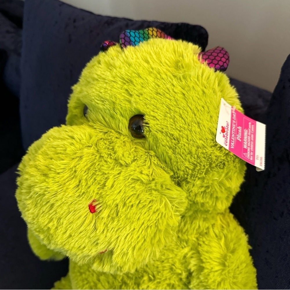 Cuddly Green Stuffed Dinosaur Toy - Picture 6 of 9